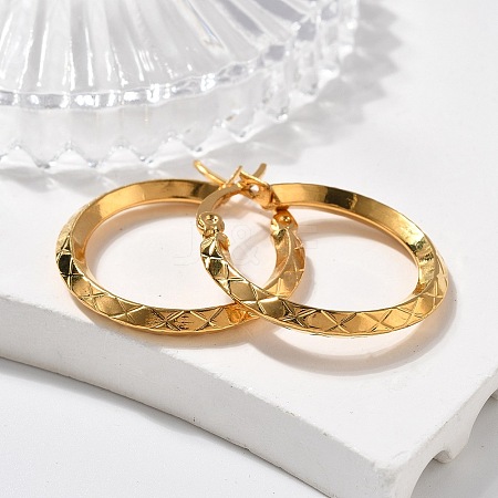 Ion Plating(IP) 304 Stainless Steel Hoop Earrings EJEW-L215-38G-1