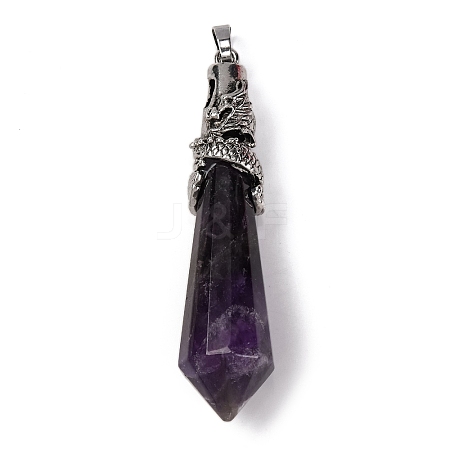 Natural Amethyst Pointed Big Pendants G-Q184-02K-AS-1