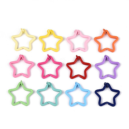 Spray Painted Iron Key Snap Hook Clasps for Keychains KEYC-T008-01-1
