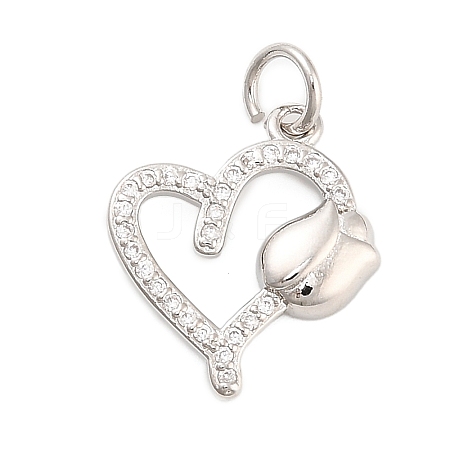 Brass Micro Pave Cubic Zirconia Pendants KK-H527-02C-P-1