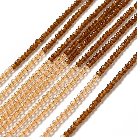 2 Colors Transparent Glass Beads Strands GLAA-G093-01J-1