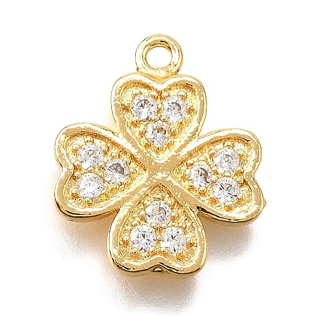 Brass Micro Pave Cubic Zirconia Pendants KK-D385-02G-01-1