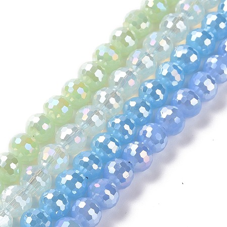 Electroplate Imitation Jade Glass Beads Strands GLAA-E036-12-M-1