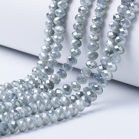 Electroplate Glass Beads Strands EGLA-A034-J10mm-Y02-1