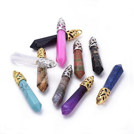 Natural & Synthetic Mixed Stone Big Pointed Pendants G-D860-C-1