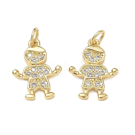 Brass Micro Pave Clear Cubic Zirconia Pendants CU-CBA9AFC-01G-10-1