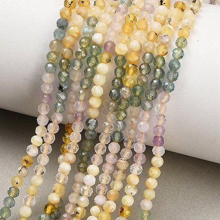 Gradient Color Natural Yellow Opal & Amethyst & Apatite Beads Strands GG-CBA1668-A06-3mm-1