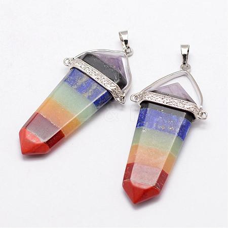 Natural Gemstones Pendants G-O154-01-1