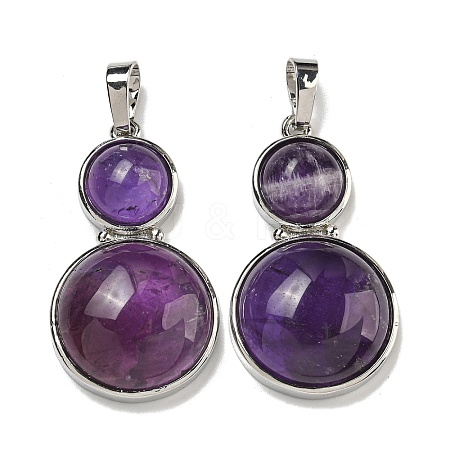 Natural Amethyst Pendants G-G147-06P-03-1