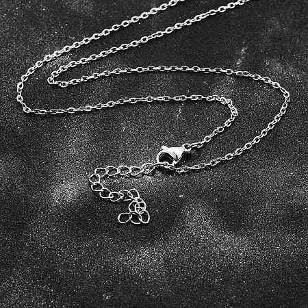 Non-Tarnish 304 Stainless Steel Cable Chain Necklace STAS-T040-PJ204-40-1