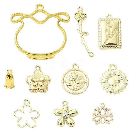 10Pcs 10 Styles Alloy Pendants FIND-YW0010-87-1