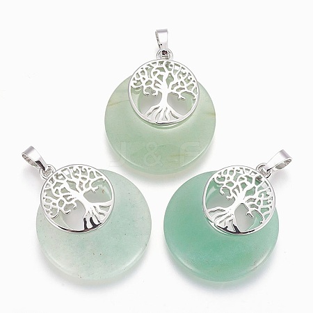 Natural Green Aventurine Pendants G-F573-C17-1