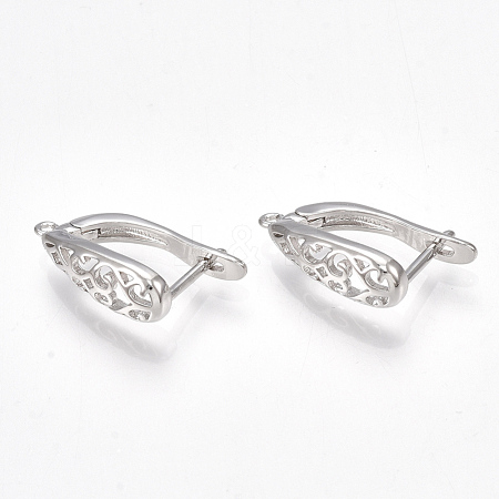Brass Hoop Earring Findings X-KK-S350-070P-1