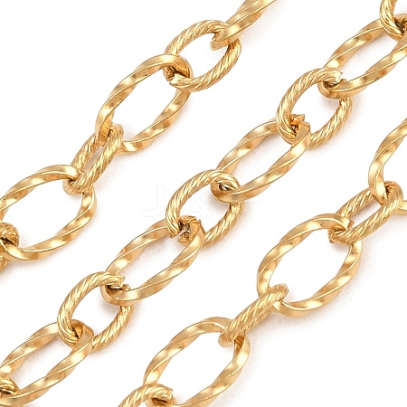 304 Stainless Steel Twisted Oval Link Chains CHS-H118-12G-1