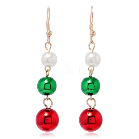 Christmas Theme Alloy Plastic Dangle Earrings FS-WG6FBD6-15-1