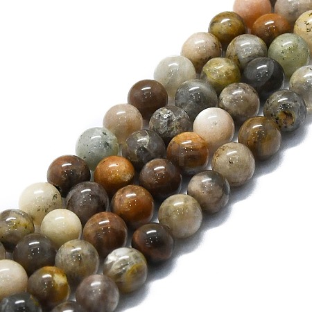 Natural Grey Moonstone Beads Strands G-P457-C02-08-1