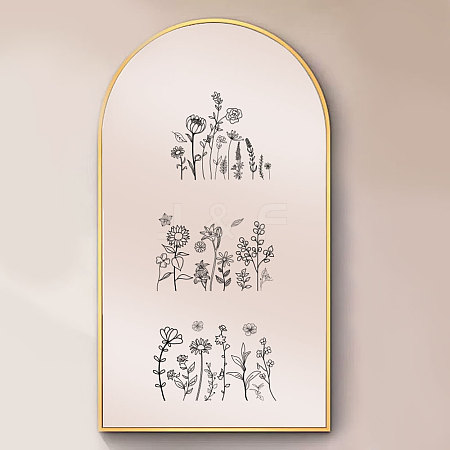 Waterproof Reflective Plastic Mirror Stickers DIY-WH0668-002-1