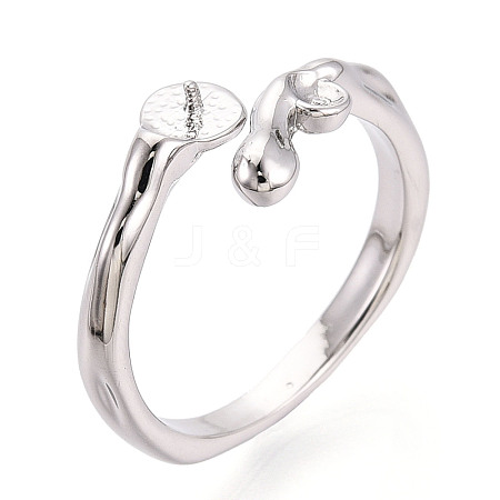 Brass Cuff Ring Settings KK-T076-41P-1