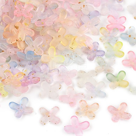 Metal Enlaced Acrylic Bead Caps X-OACR-G044-01A-1
