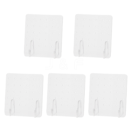 Rectangle Transparent Acrylic Slant Back Earring Display Stands EDIS-WH0031-06-1