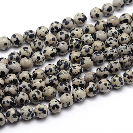 Natural Dalmatian Jasper Round Bead Strands X-G-J303-19-10mm-1