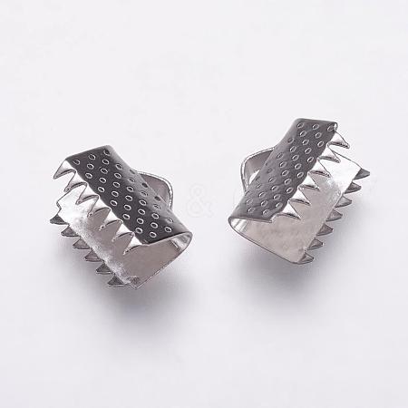 304 Stainless Steel Ribbon Crimp Ends STAS-K146-043-10mm-1