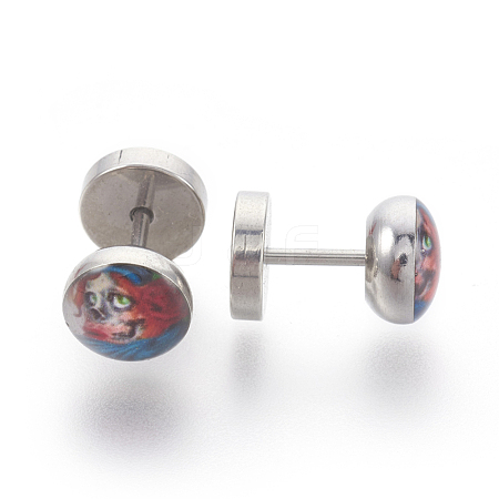 304 Stainless Steel Ear Fake Plugs Gauges EJEW-L207-P11-1
