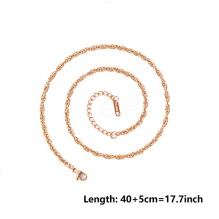 Unisex 304 Stainless Steel Rope Chains Necklaces LM7295-3-1