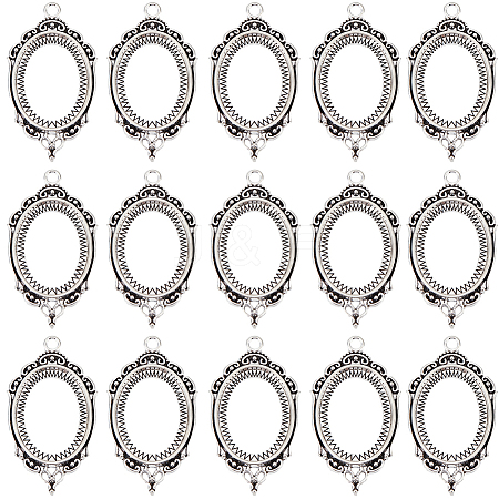 SUNNYCLUE 30Pcs Alloy Pendant Cabochon Settings FIND-SC0009-22-1