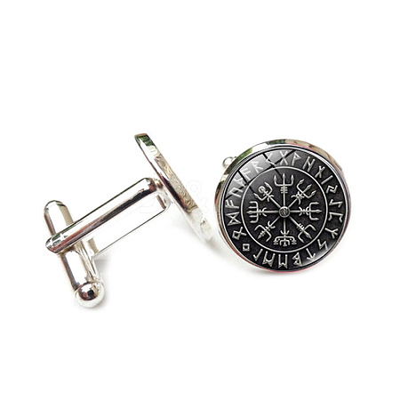 Alloy Enamel Compass Cufflinks PW-WG42FEF-01-1