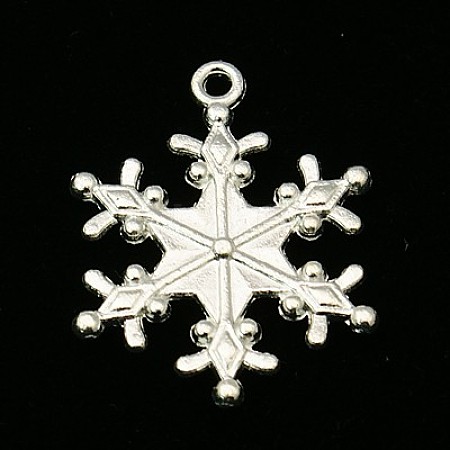 Zinc Alloy Snowflake Pendants X-TIBEP-12740-S-FF-1