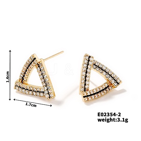 Elegant Hollow Triangle Diamond Stud Earrings for Women Trendy Fashion BG4939-2-1