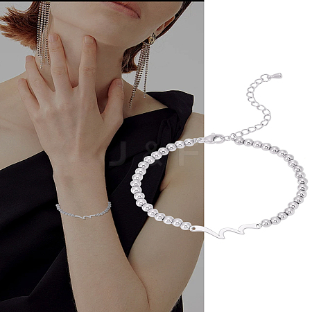1Pc 301 Stainless Steel Ball Chain Bracelets for Women Men BJEW-LP0001-45P-1