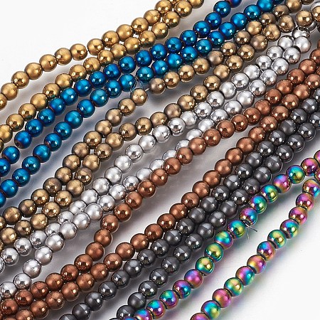 Electroplate Non-Magnetic Synthetic Hematite Beads Strands G-F585-A-4mm-1