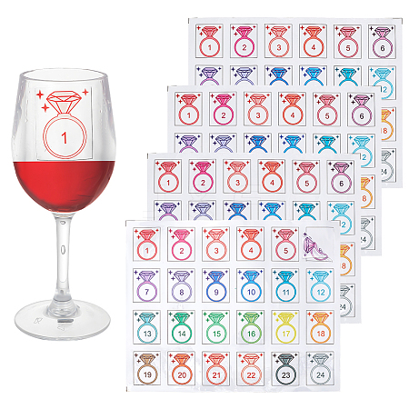 Plastic Diamond Drink Marker Stickers DIY-WH0530-64-1