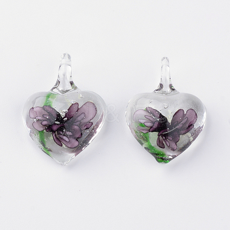 Handmade Luminous Lampwork Pendants X-LAMP-R136-04C-1