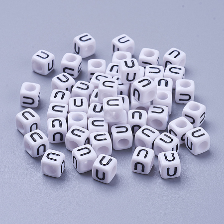 Acrylic Horizontal Hole Letter Beads OACR-YW0002-08U-1