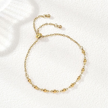 304 Stainless Steel Cable & Bar Link Chain Slider Bracelets for Women BJEW-JB12858-01-1