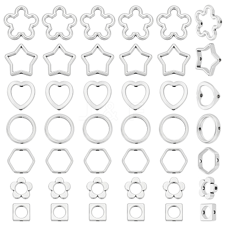 140Pcs 7 Styles Alloy Bead Frame FIND-WR0012-39-1