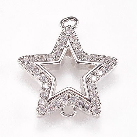 Brass Micro Pave Cubic Zirconia Links LS-ZIRC-K073-02-01P-1