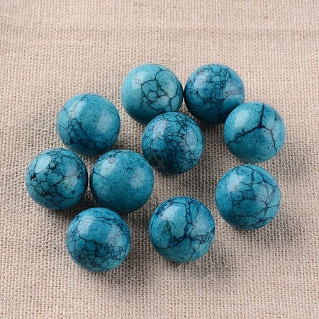 Synthetic Turquoise  Round Ball Beads G-I174-16mm-03-1