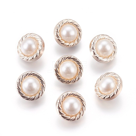Plastic Shank Buttons BUTT-WH0012-01-1