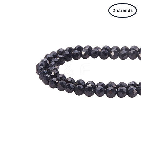 Natural Black Spinel Beads Strands G-PH0034-13-1