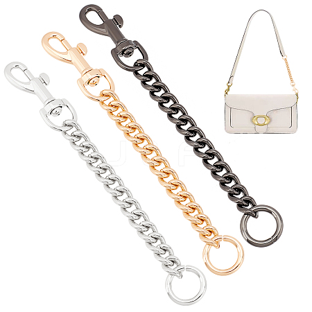 WADORN 3Pcs 3 Colors Iron Bag Curb Chains DIY-WR0001-94-1