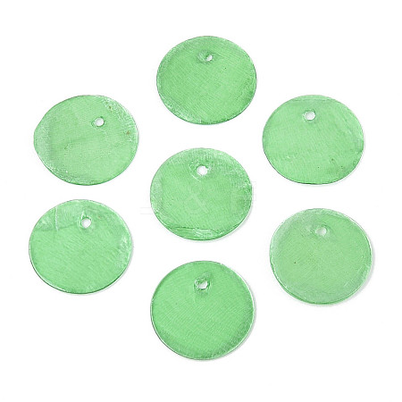 Spray Painted Natural Capiz Shell Disc Charms X1-BSHE-T014-02E-1