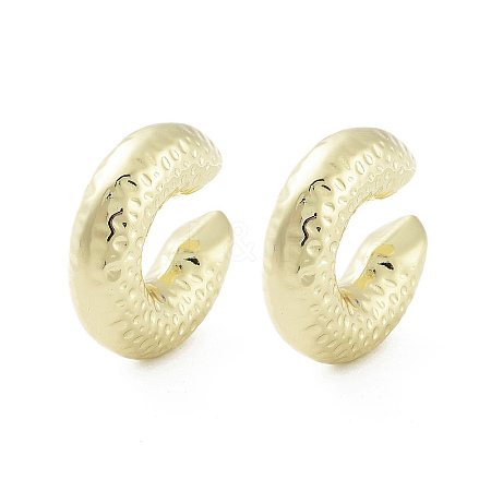 Donut Brass Cuff Earrings EJEW-Q811-41G-1