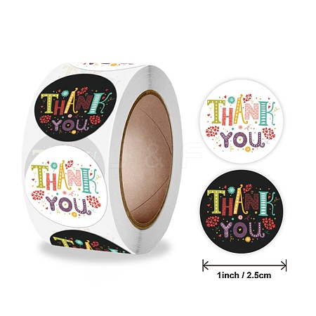 Word Thank You Self Adhesive Paper Stickers X-DIY-M023-04-1