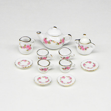 Porcelain Miniature Teapot Cup Set Ornaments PORC-PW0001-053E-1