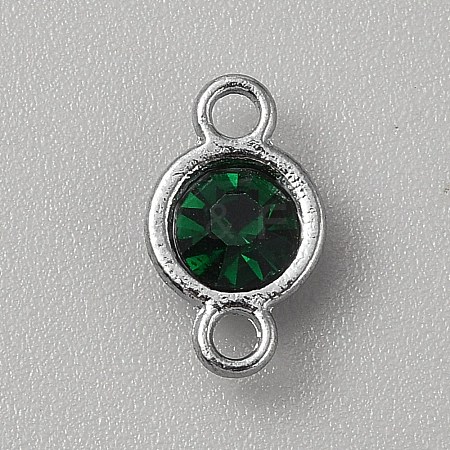 Faceted Glass Flat Round Connector Charms FIND-WH20042-56B-1