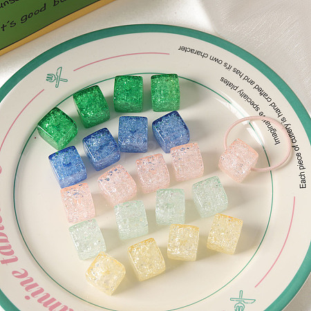 Transparent Crackle Acrylic Beads X1-OACR-K008-24-1